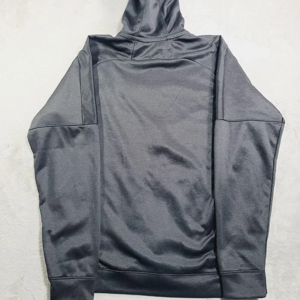 Adidas Hoodie Mens Large Black ClimaWarm Full Zip Logo Thermal Athletic